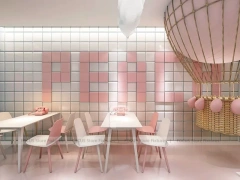 Pink Minimal Beverage Cafe Counter