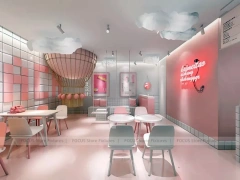 Pink Minimal Beverage Cafe Counter