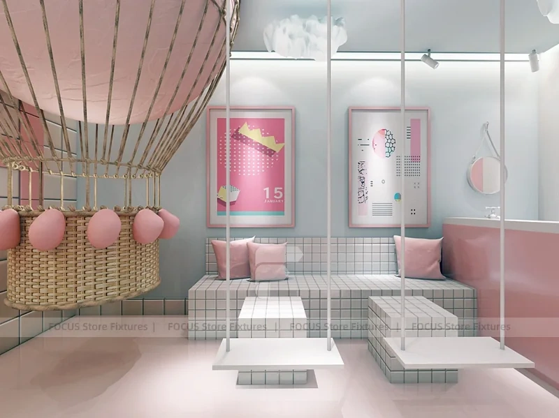 Pink Minimal Beverage Cafe Counter