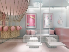 Pink Minimal Beverage Cafe Counter