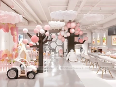 Pink Minimal Beverage Cafe Counter