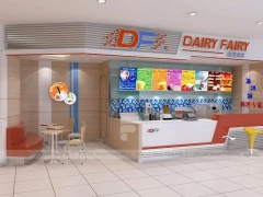 Pink Orange Milk Tea Dessert Counter