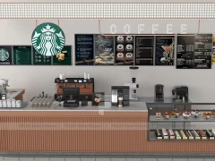 Teal Coffee Beverage Front Counter