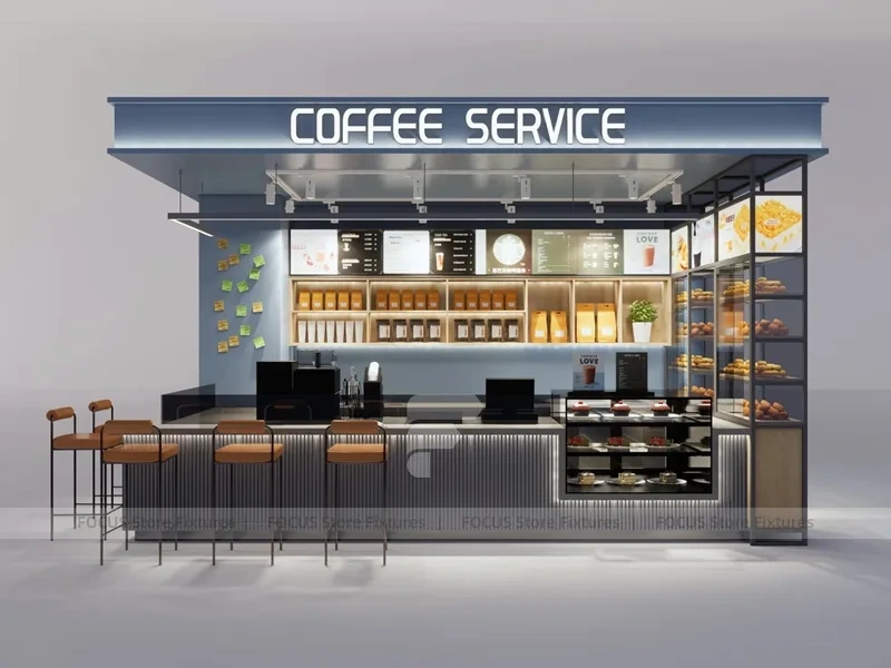 Teal Coffee Beverage Front Counter