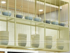Warm Wood Bubble Tea Food Court Counter