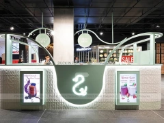 White Curved Milk Tea Cafe Counter