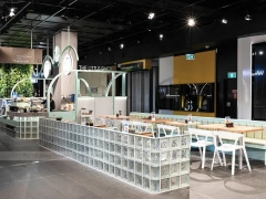White Curved Milk Tea Cafe Counter