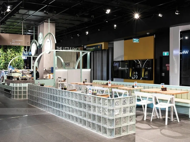 White Curved Milk Tea Cafe Counter