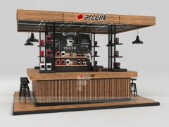 Wooden Accent Coffee Island Kiosk