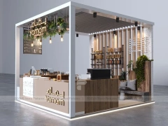 Wooden Beverage Coffee Corner Kiosk
