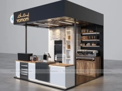 Wooden Beverage Coffee Corner Kiosk