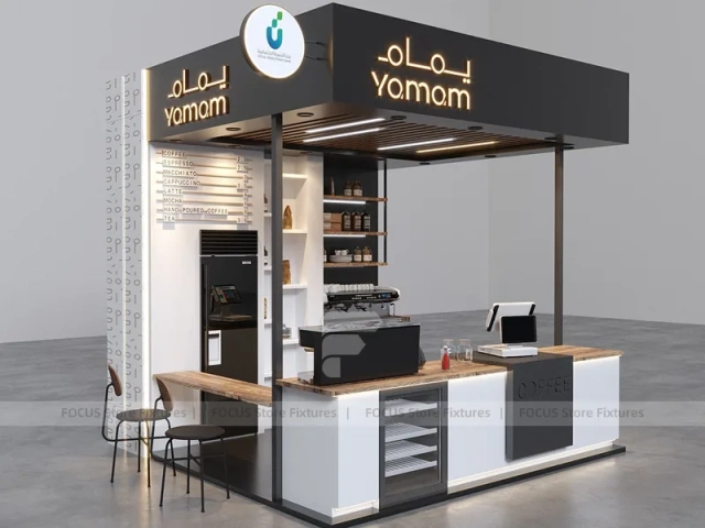 Wooden Beverage Coffee Corner Kiosk