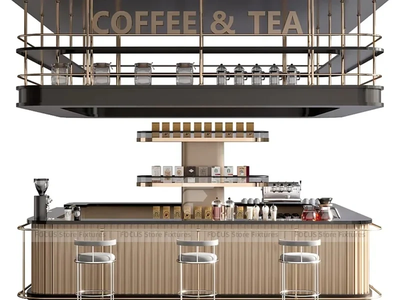 Wooden Coffee Tea Island Bar Counter
