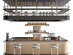 Wooden Coffee Tea Island Bar Counter
