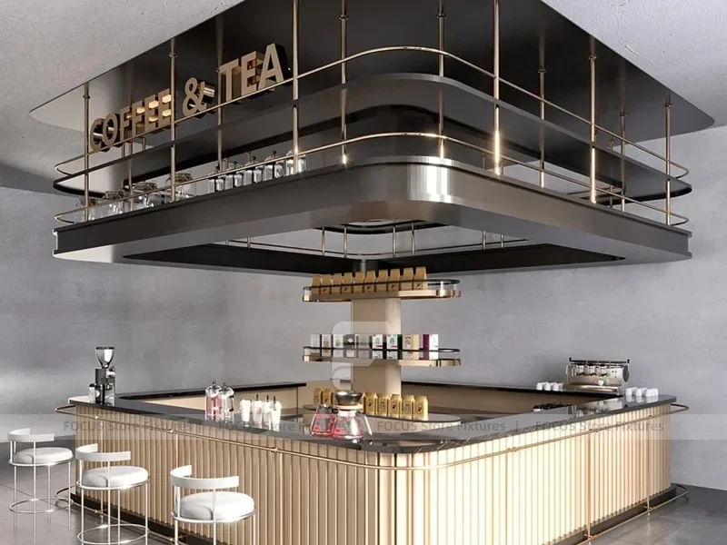 Wooden Coffee Tea Island Bar Counter
