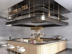 Wooden Coffee Tea Island Bar Counter