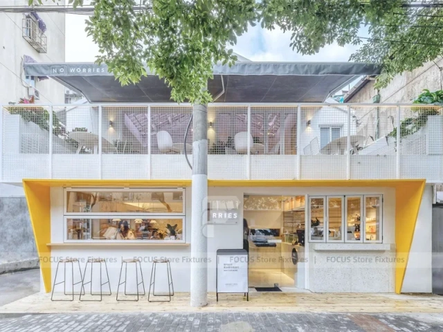 Yellow Streetfront Beverage Cafe