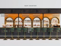 Arch Back Bar Beverage Display Wall