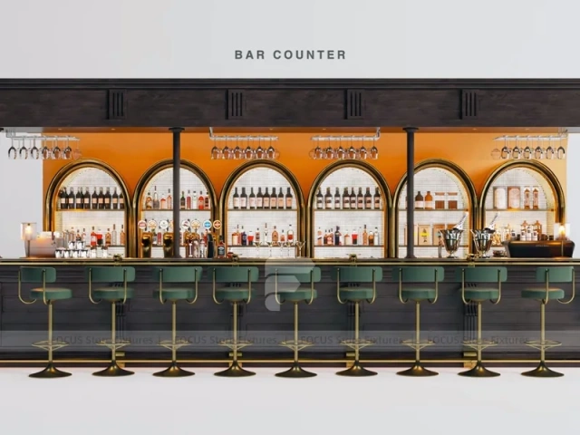 Arch Back Bar Beverage Display Wall