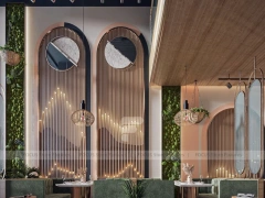 Arch Wall Beverage Cafe Seating Detail