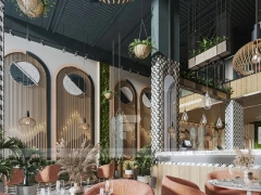 Arch Wall Beverage Cafe Seating Detail