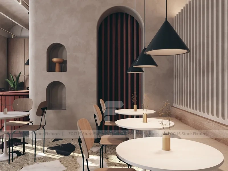 Beige Arch Beverage Cafe Seating Layout
