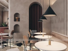 Beige Arch Beverage Cafe Seating Layout