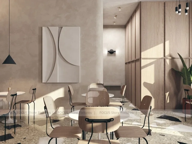 Beige Arch Beverage Cafe Seating Layout