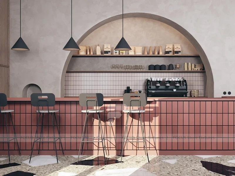 Beige Arch Beverage Cafe Seating Layout