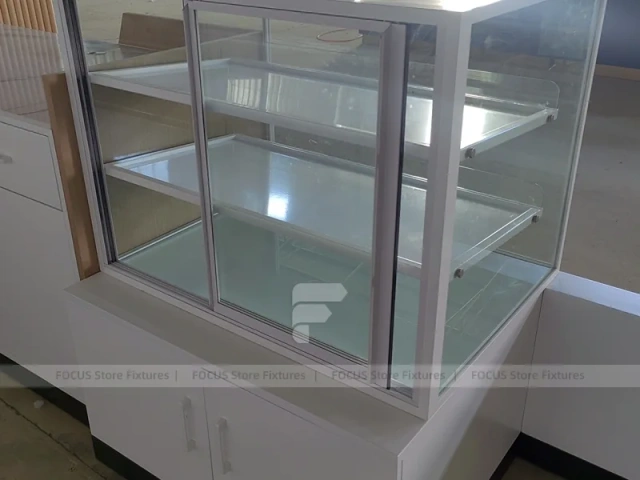 Beige White Beverage Shop Counter Construction
