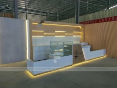 Beige White Beverage Shop Counter Construction