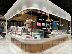 Black Glass Coffee Island Counter