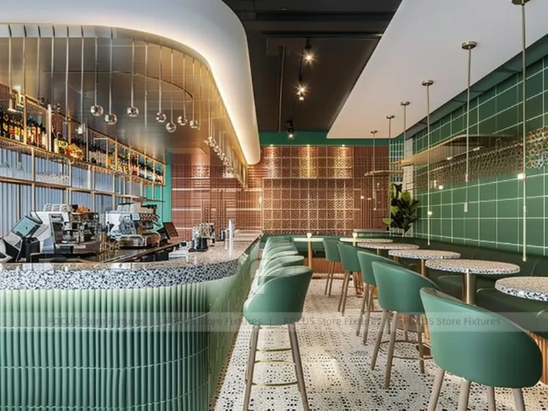 Black Glass Coffee Island Counter