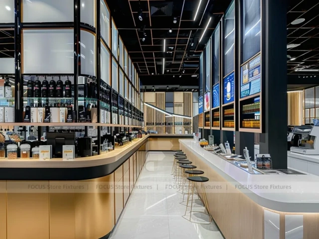 Black Gold Beverage Wall Counter Layout