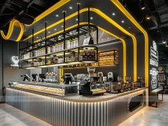 Black Gold Coffee Bar Seating Layout