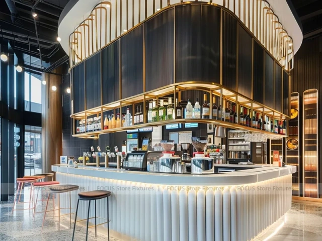 Black Gold Round Coffee Island Counter