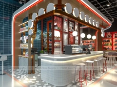 Black Gold Round Coffee Island Counter