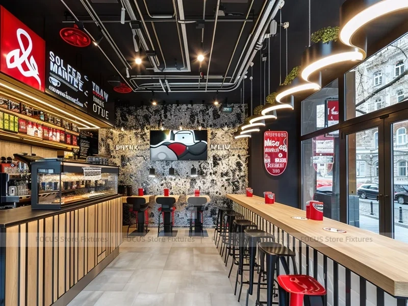 Black Graffiti Coffee Bar Seating Layout