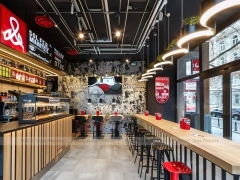 Black Graffiti Coffee Bar Seating Layout