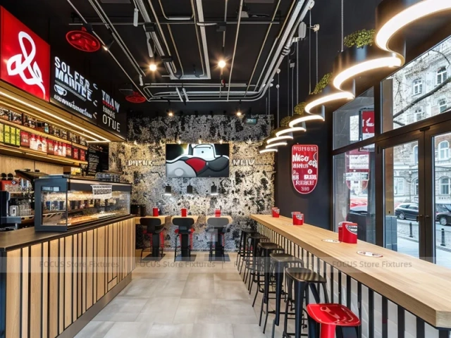 Black Graffiti Coffee Bar Seating Layout