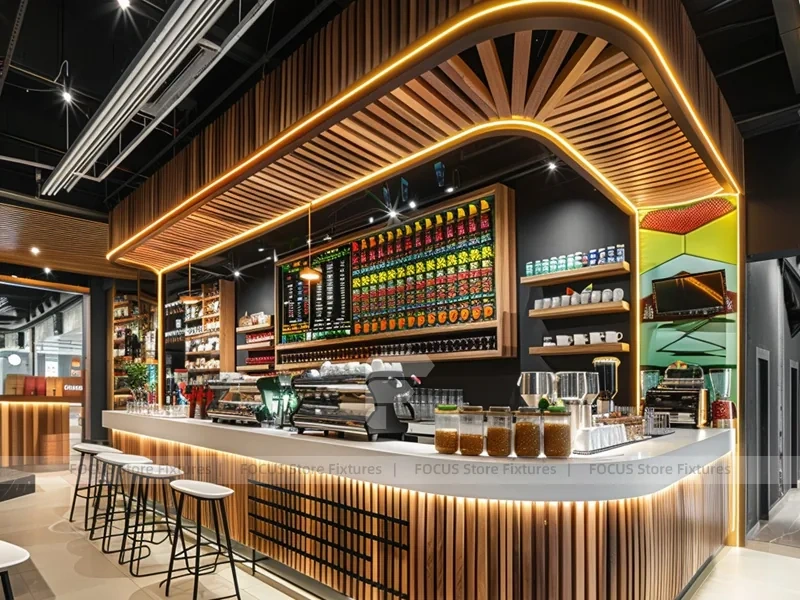 Black Graffiti Coffee Bar Seating Layout