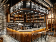 Black Graffiti Coffee Bar Seating Layout