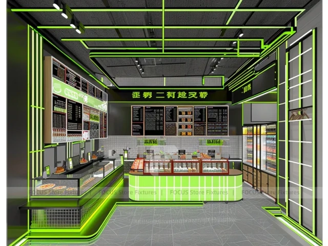Black Green Juice Bar Kiosk Layout
