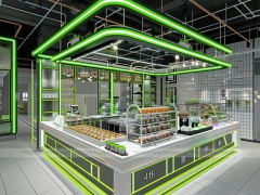 Black Green Juice Bar Kiosk Layout