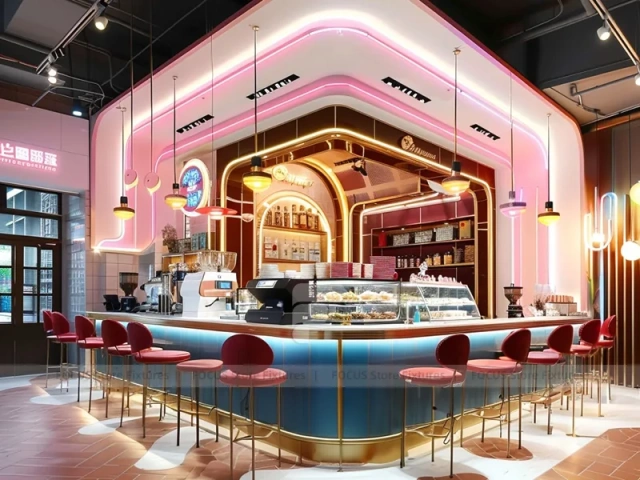 Black Luxury Coffee Display Hall