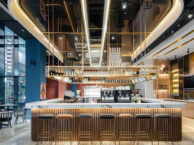 Black Luxury Coffee Display Hall