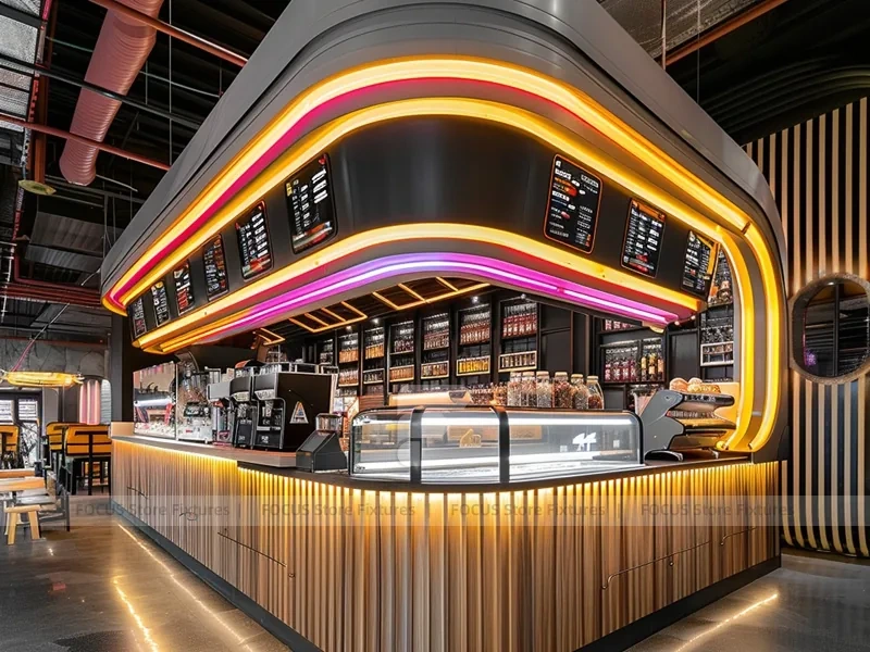 Black Neon Coffee Island Bar Counter