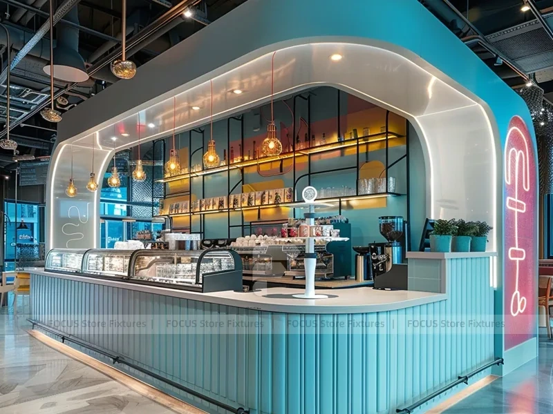 Black Neon Coffee Island Bar Counter