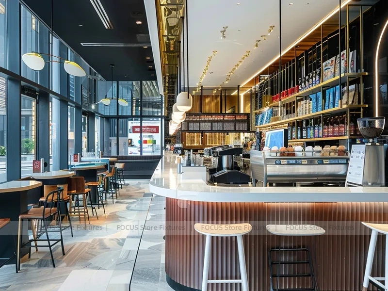 Black White Coffee Bar Corner Layout