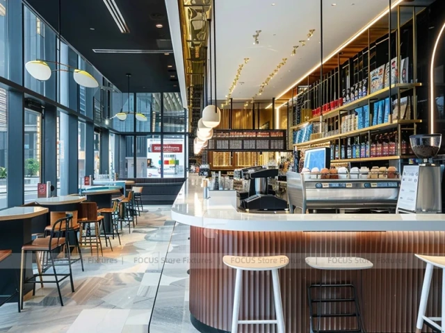 Black White Coffee Bar Corner Layout